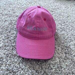 Seaside Coral Pink and Aqua blue stitched baseball hat